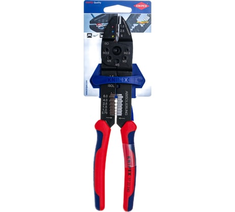 Пресс-клещи для резки и зачистки кабеля KNIPEX 3 гнезда KN-9722240SB