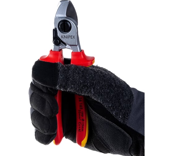 Кабелерез KNIPEX VDE, пружина, рез: кабель 15 мм, 50 мм, AWG 10, L-165 мм KN-9526165SB