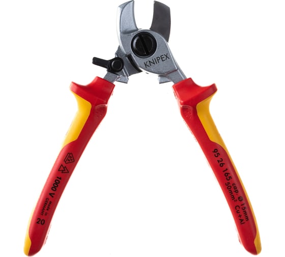 Кабелерез KNIPEX VDE, пружина, рез: кабель 15 мм, 50 мм, AWG 10, L-165 мм KN-9526165SB