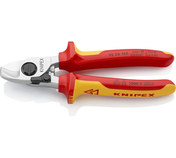 Кабелерез KNIPEX VDE, пружина, рез: кабель 15 мм, 50 мм, AWG 10, L-165 мм KN-9526165SB 1