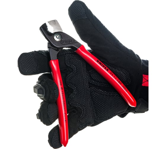 Кабелерез KNIPEX StepCut ступенчатый рез, кабель д. 15 мм, 50 кв.мм,  L-160 мм, обливные рукоятки KN-9511160