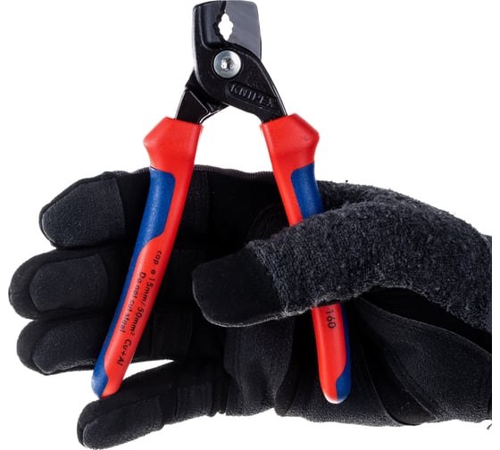 Кабелерез KNIPEX StepCut ступенчатый рез, кабель д. 15 мм, 50 кв.мм,  L-160 мм, двухкомпонентные рукоятки KN-9512160