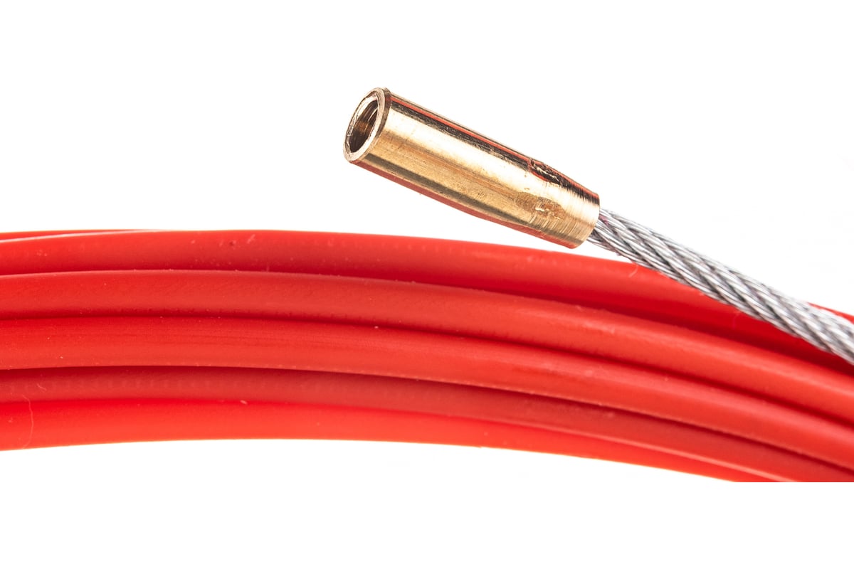 Протяжка для кабеля мини OlmiOn УЗК d=3,5 мм L=10 м в бухте, красный СП ...