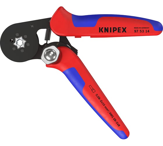 Пресс-клещи 6-гранные, обжимные Knipex KN-975314SB гильзы контакт. 0.08-10 мм², 2-е конц. гильзы 2x4мм²