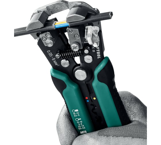 Стриппер KRAFTOOL TK-8 автоматический, многофункциональный, 0.05 - 8 мм2, 22637