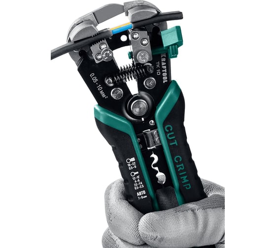Стриппер KRAFTOOL TK-10 автоматический, многофункциональный, 0.05 - 10 мм2, 22639