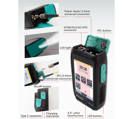 Многофункциональный опто-волоконный тестер Pro'sKit MT-7620 OPM/VFL/OLS 3-в-1, 10 мВт С00040323