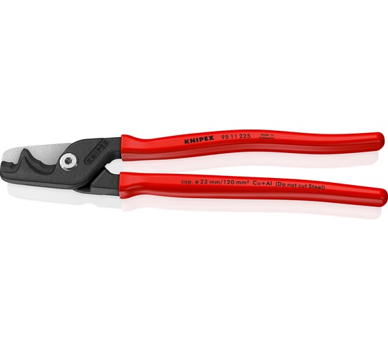 Кабелерез Knipex StepCut XL ступенчатый рез, Ø 23 мм, длина 225 мм, фосфатированный, обливные ручки KN-9511225