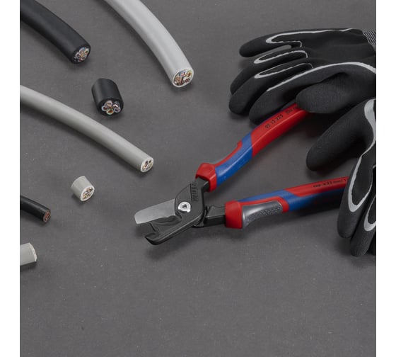 Кабелерез Knipex StepCut XL ступенчатый рез, Ø 23 мм, длина 225 мм, фосфатированный, 2-комп ручки KN-9512225