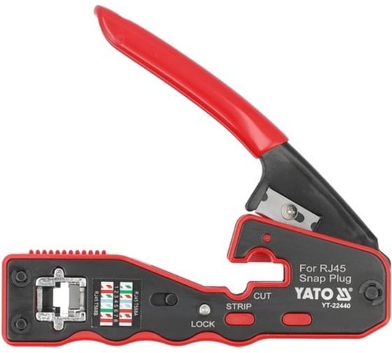 Клещи обжимные для сквозных разъемов YATO RJ45 и RJ45 YT-22440
