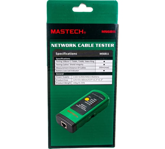 Тестер кабеля MASTECH MS6811 замыкание, обрыв, идентиф. в многож. кабелях 00-00000254