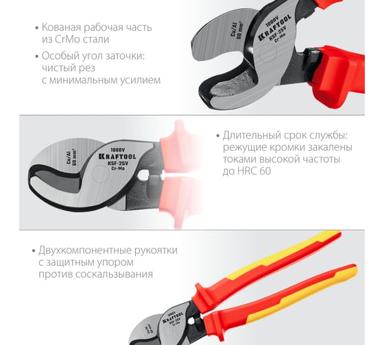 Кабелерез KRAFTOOL KSF-25V диэлектрический усиленный, 23334-25V
