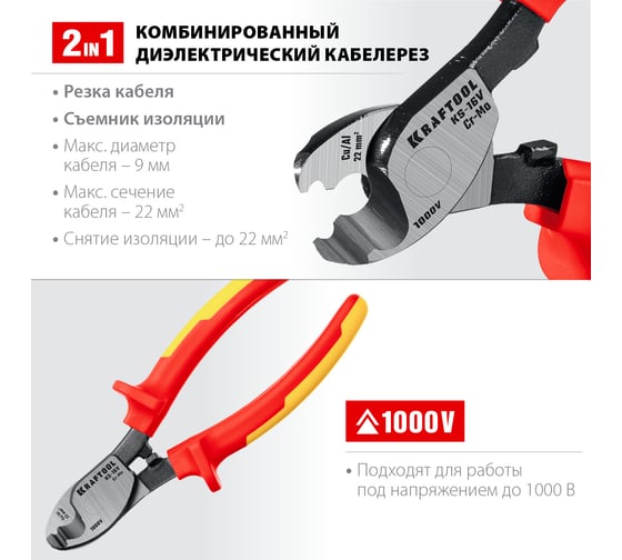 Кабелерез KRAFTOOL KS-16V диэлектрический, 23333-16V