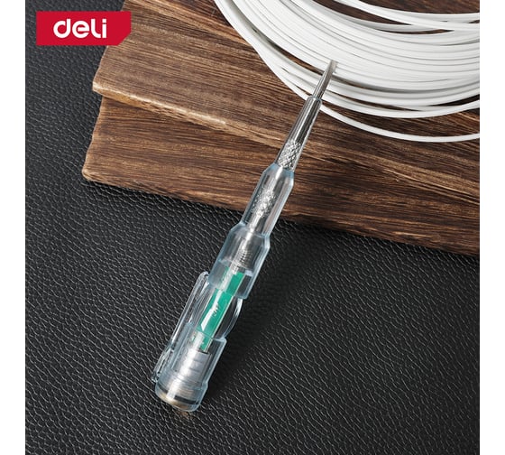 Индикаторная отвертка-тестер напряжения DELI светодиодная DL8004 12-250 В 133456