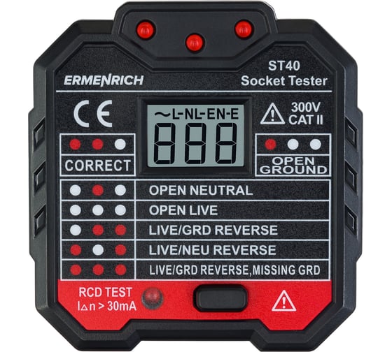Тестер розеток Ermenrich (Эрменрих) Zing ST40 82963