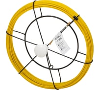 Протяжка стальная OlmiOn, с нейлоновым покрытием, d=4,5 мм L=10 м в кассете №1, жёлтый СТ-К1-4,5/10