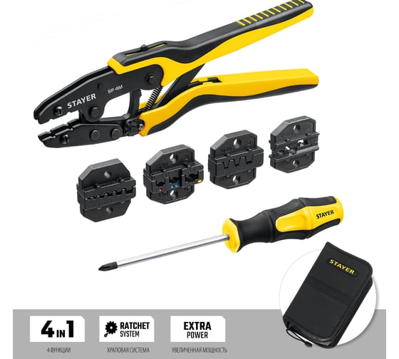 Пресс-клещи для кабельных наконечников STAYER SP-4M 45445
