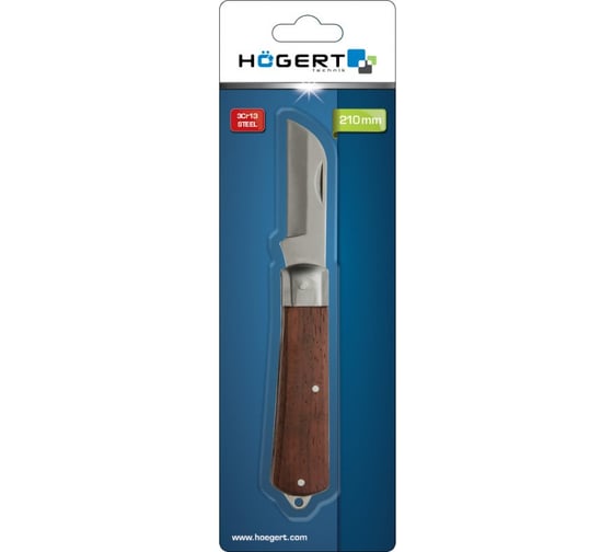 Складной монтерский нож HOEGERT TECHNIK с прямым лезвием из легированной стали HT4C650