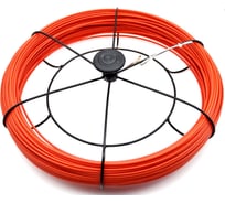 Протяжка стальная, с нейлоновым покрытием Связьсервис d=3,5 мм L=100 м в кассете №2, красный 4687206276581
