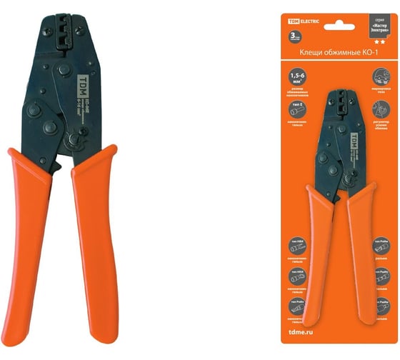 Обжимные клещи TDM ELECTRIC КО-1 1,5-6мм SQ1001-0001 1