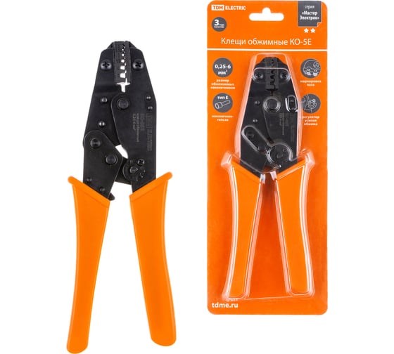 Обжимные клещи TDM  ELECTRIC КО-5Е 0,5-6мм SQ1001-0002