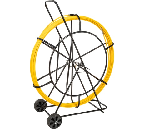 Протяжка для кабеля мини OlmiOn УЗК d=11 мм L=500 м на тележке №4, желтый СП-Т4-11/500