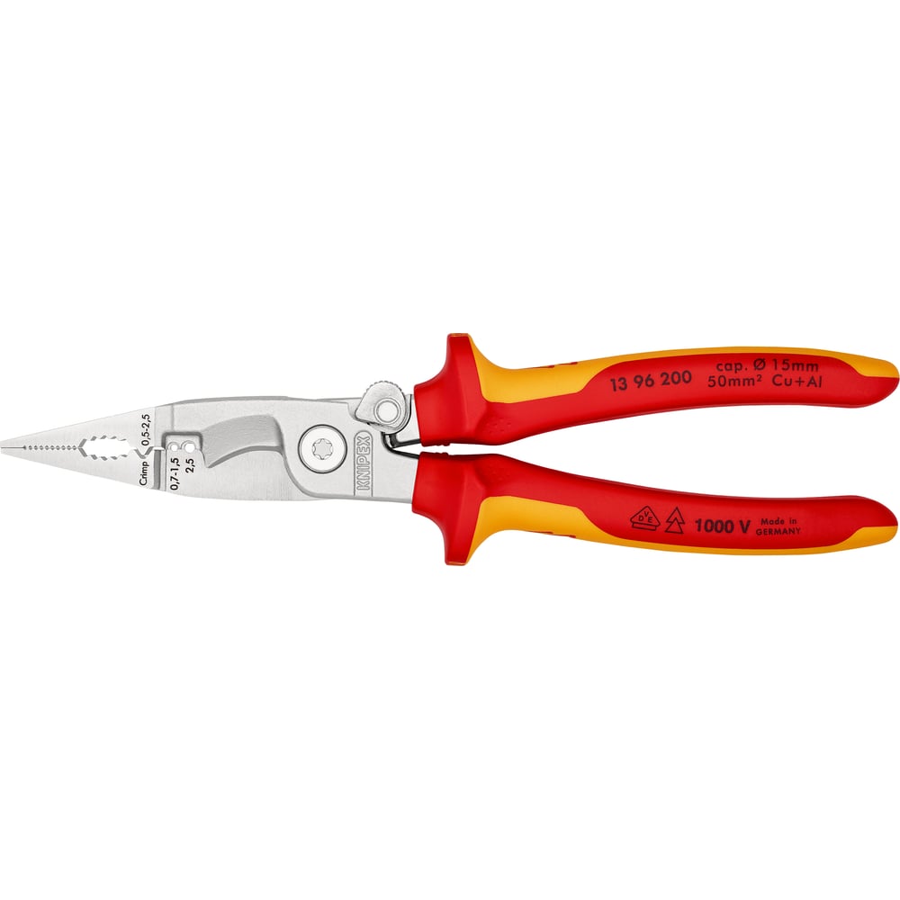 Электромонтажные клещи Knipex VDE, 6-в-1, зачистка: 0.75 - 1.5 + 2.5 мм ...