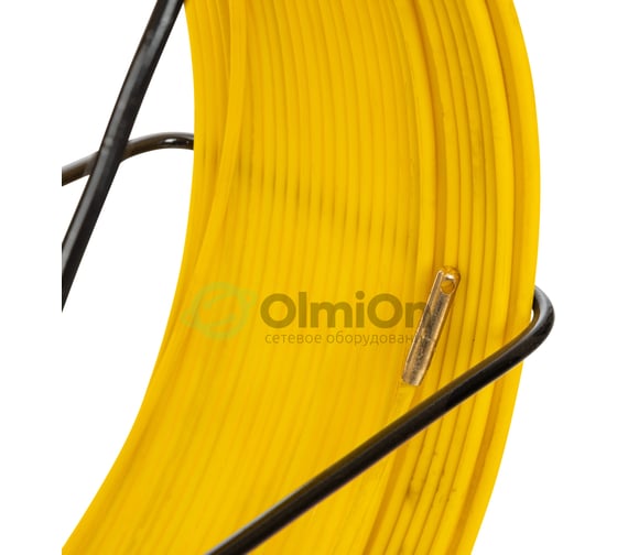 Протяжка для кабеля OlmiOn мини, УЗК, d=4.5 мм, L=100 м, в кассете №5, желтый СП-К5-4,5/100