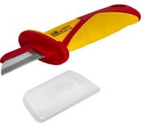 Нож электрика диэлектрический КОБАЛЬТ 190 мм, прямой, изолированное лезвие 52 мм, блистер 921-145