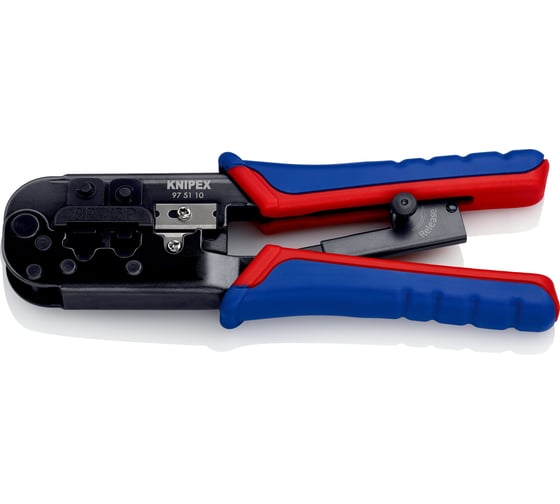 Пресс-клещи для штекеров KNIPEX RJ (Western), 2 гнезда, RJ 11/12, RJ 45, 190 мм, KN-975110SB