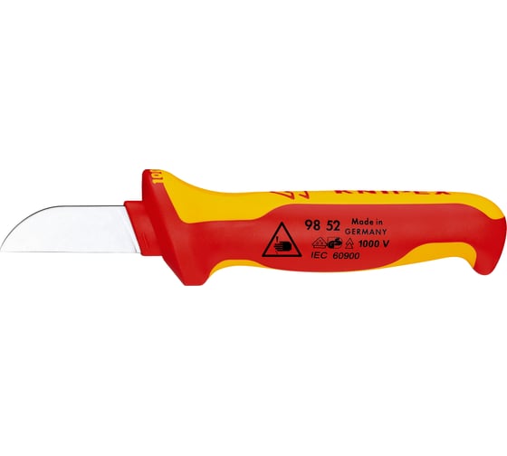 Нож для кабеля KNIPEX VDE, 190 мм, диэлектрический, 2К ручка, KN-9852SB 1