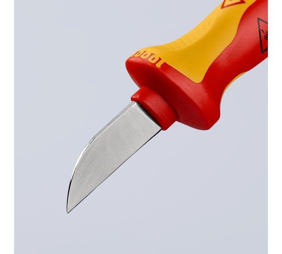 Нож для кабеля KNIPEX VDE, 190 мм, диэлектрический, 2К ручка, KN-9852SB