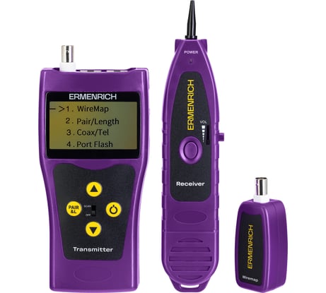 Кабельный тестер Ermenrich NetGeeks NP30, фиолетовый 85301