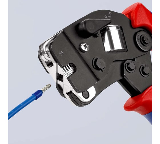 Пресс-клещи для контактных гильз Knipex DIN 46228 1+4, обжим: квадрат, торцевые, 1 гнездо, 0.08-10 + 16 мм², 2 х 6 мм², длина 190 мм, SB KN-975309SB