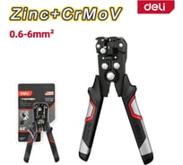 Профессиональный многофункциональный стриппер Deli 2-в-1 DL2015 зачистка+резка, сечение кабеля 0,2-6кв.мм, лезвие CrMoV 178808