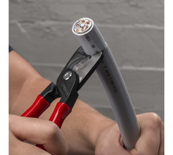 Кабелерез Knipex StepCut XL, ступенчатый рез, O 23 мм (120 мм), длина 225 мм, фосфатированный, обливные ручки, SB KN-9511225SB