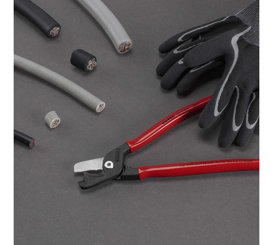 Кабелерез Knipex StepCut XL, ступенчатый рез, O 23 мм (120 мм), длина 225 мм, фосфатированный, обливные ручки, SB KN-9511225SB