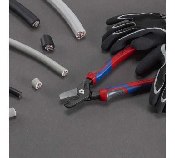 Кабелерез Knipex StepCut XL, ступенчатый рез, O 23 мм (120 мм), длина 225 мм, фосфатированный, 3К ручки, SB KN-9512225SB