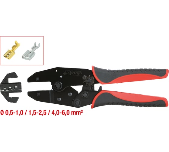 Обжимные клещи для штепсельных гнезд KS Tools Ø 0,5-6 мм² 115.1435