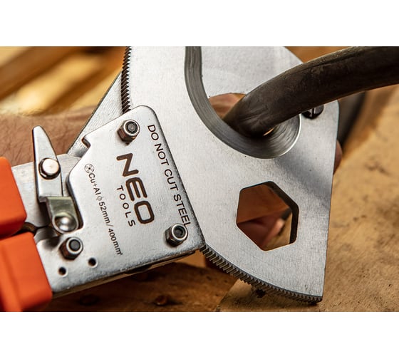 Кабелерез для медных алюминиевых кабелей NEO Tools 250 мм с трещоткой 01-401