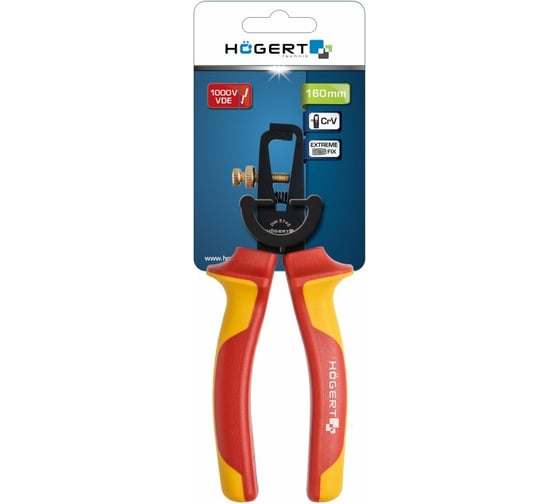 Изолированные клещи для зачистки проводов HOEGERT TECHNIK 160 мм 1000 V HT1P931