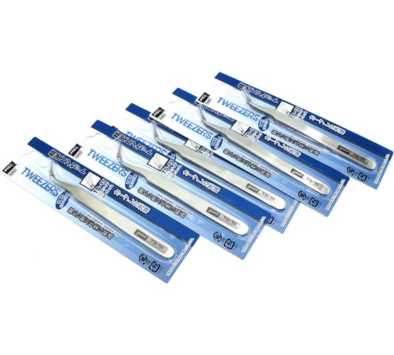 Пинцет Amperin Goot TS-15 изогнутый 120мм 5 шт 111118