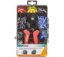 Пресс-клещи для обжима втулочных наконечников Промлайн профиль квадрат, в комплекте втулочные наконечники 1200 шт, ПЛ024703_z025