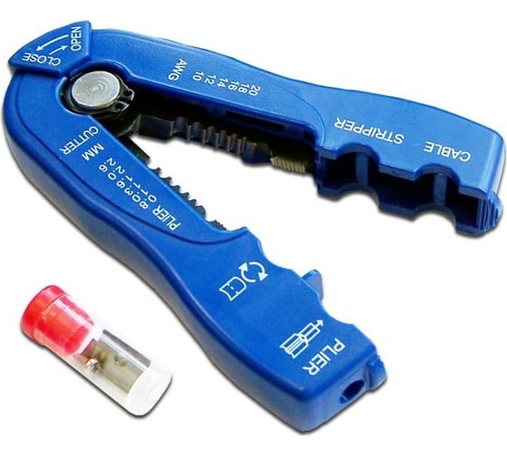 Инструмент для снятия изоляции LANMASTER 0.8-2.6 мм 10-20 AWG синий LAN-STR-0.8-2.6