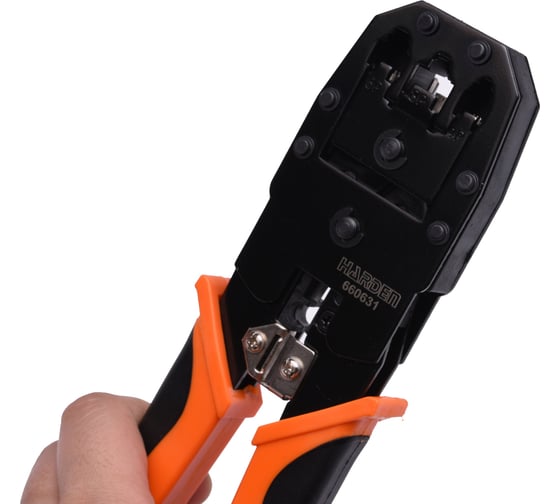 Пресс-клещи для обжима модульных разъемов Harden  190 мм, на RJ45, RJ11, RJ12 660631