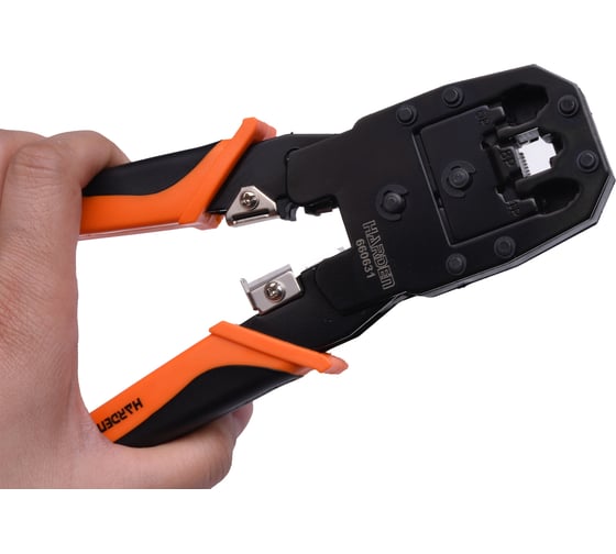 Пресс-клещи для обжима модульных разъемов Harden  190 мм, на RJ45, RJ11, RJ12 660631