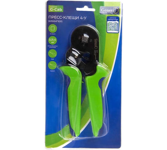 Пресс-клещи кримпер General Lighting Systems 4-У, 0,25-6 мм, G-Cab, 901101 1