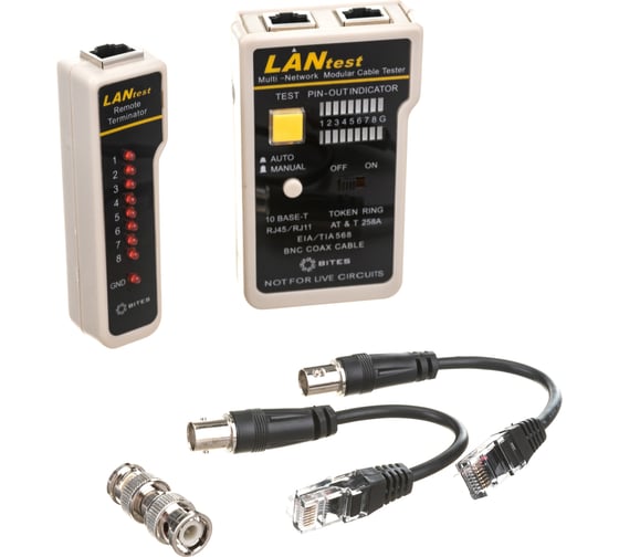 Сетевой тестер кабеля для тестирования кабеля 5bites UTP/FTP/STP RJ45 BNC TEL RJ11/12 LY-CT007