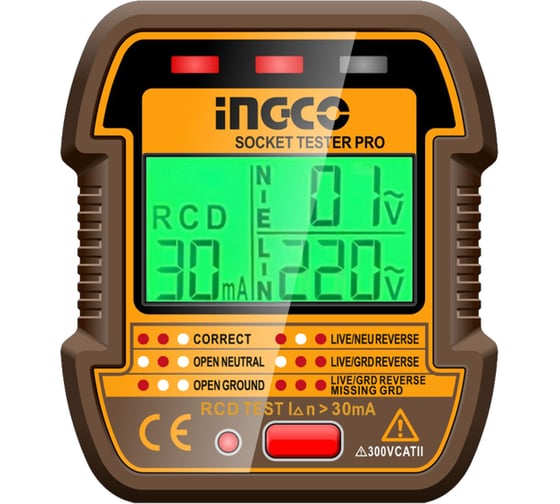 Тестер розеток INGCO (40/80) INDUSTRIAL HESST30011