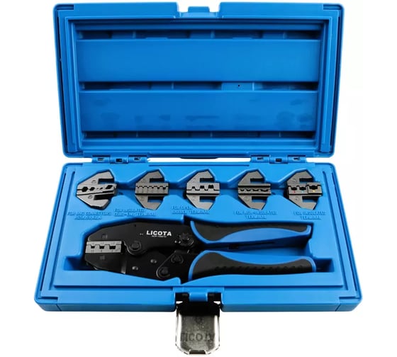 Клещи для обжима клемм в наборе с 6-ю губками Licota ACP-10001